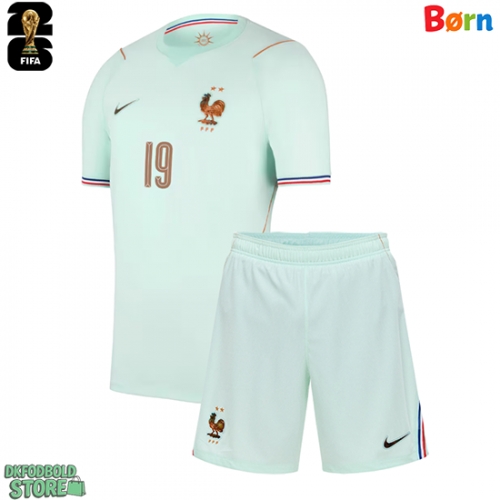 Frankrig Theo Hernandez #19 Replika Babytøj Udebanesæt Børn VM 2026 Kortærmet (+ Korte bukser)